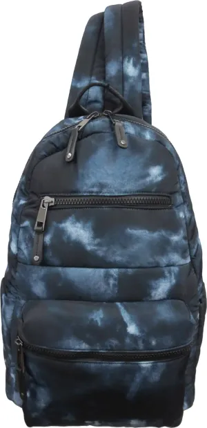 Tie Dye Quilted Nylon Backpack In Black Combo