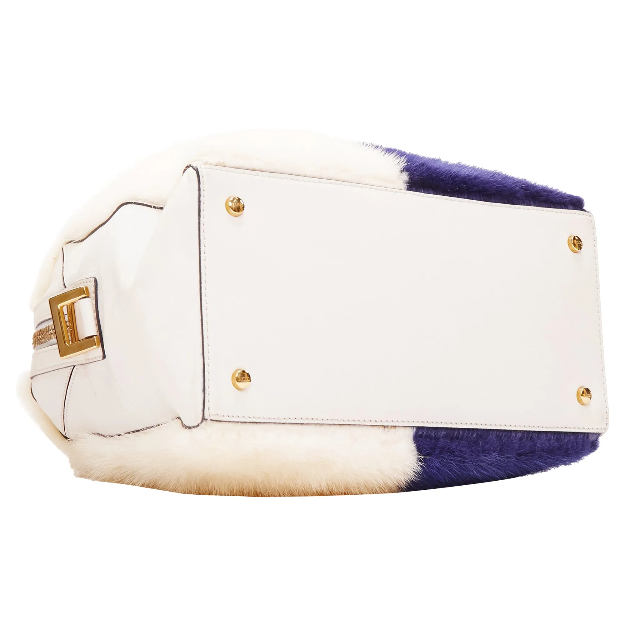 Tod's D Cube Bauletto Fur Leather Bowler Bag
