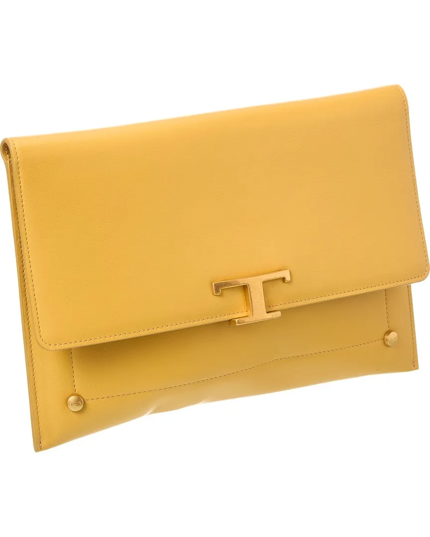 TODs Logo Leather Pouch