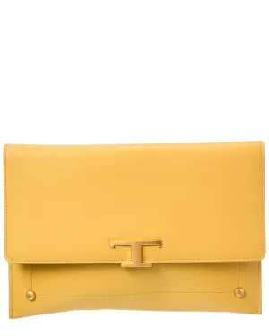 TODs Logo Leather Pouch