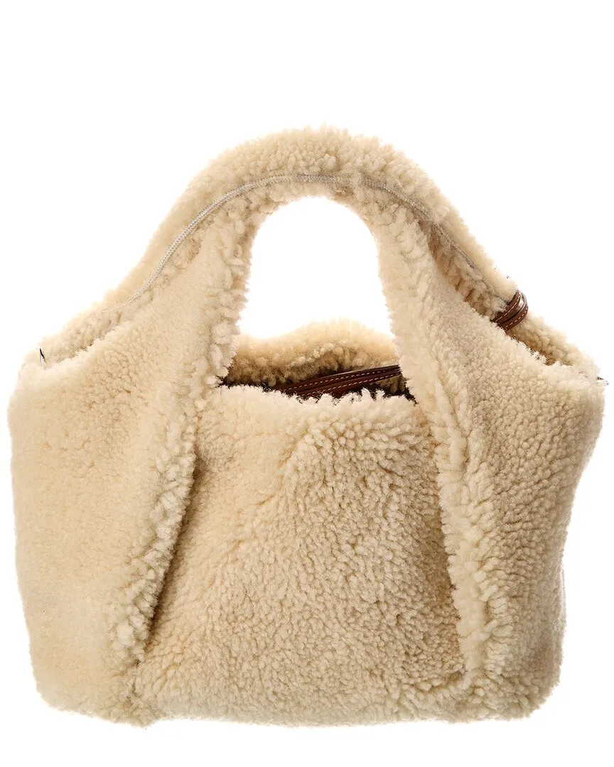 TODs Shearling & Leather Tote