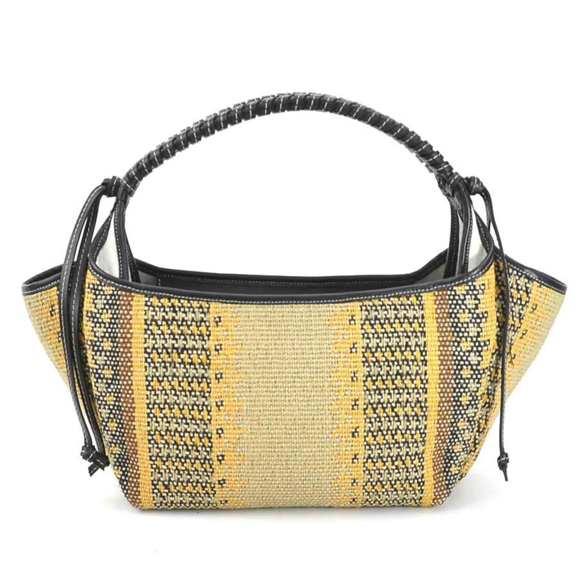 Tod's  yellow Leather Tweed Handbag (Pre-Owned)