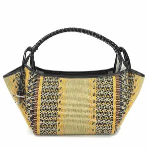 Tod's  yellow Leather Tweed Handbag (Pre-Owned)