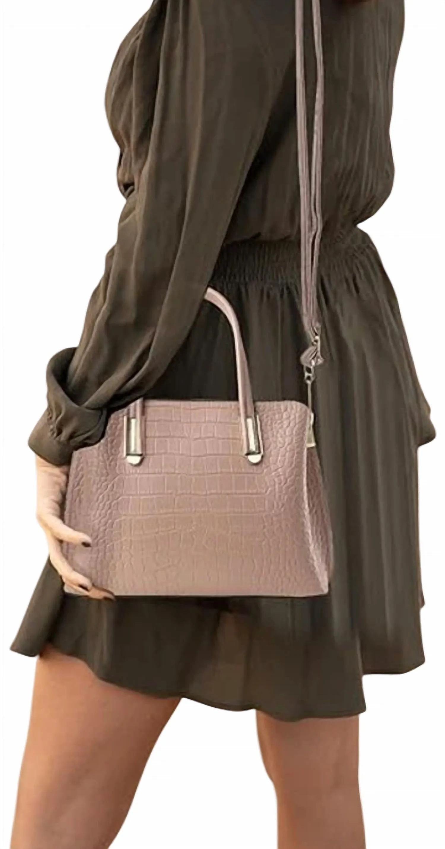 Top Handle Tote Bag In Khaki
