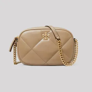 TORY BURCH Kira Diamond Quilt Camera Bag Taupe Oak 154715