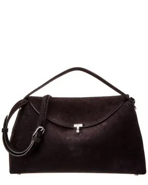 TOTEME T-Lock Top Handle Suede Satchel