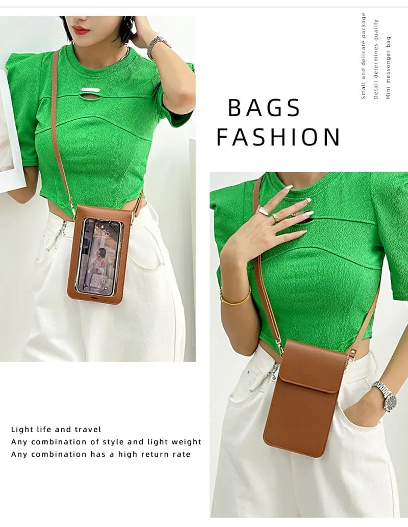 Touch Screen Ladies Cell Phone Wallet PU Leather 560-3