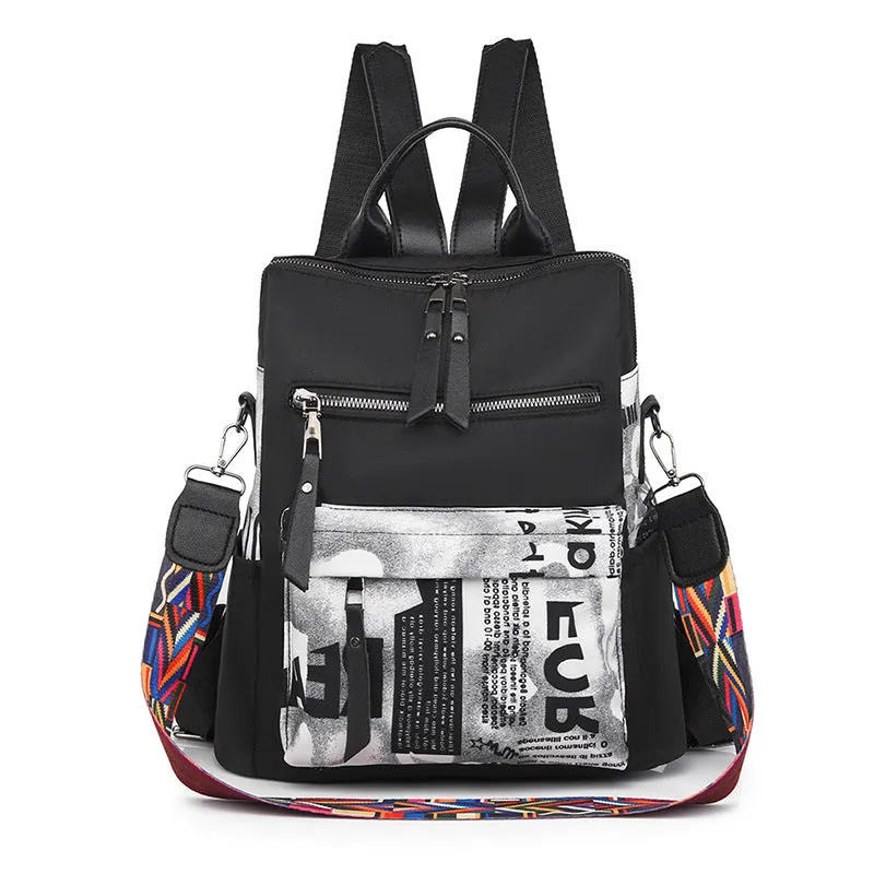 Trendy Contrast Oxford Cloth Lightweight Travel Backpack