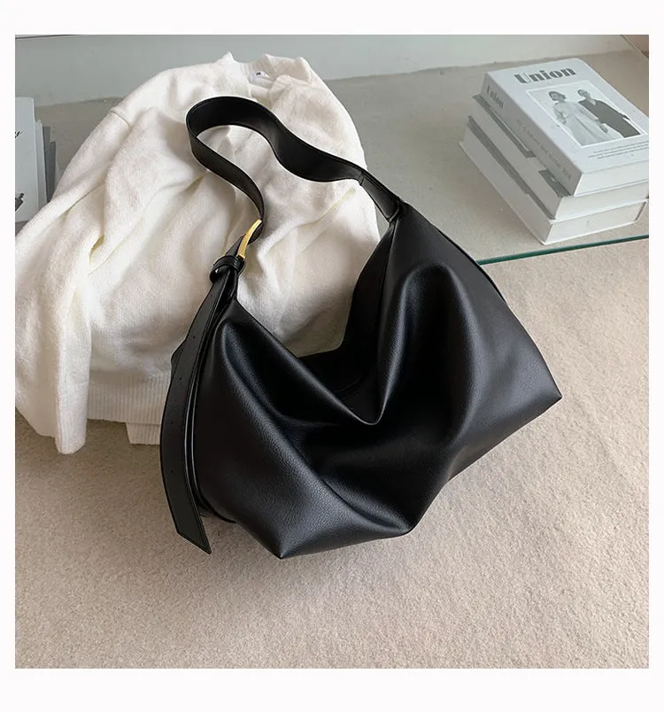 Trendy Large Capacity PU Leather College Tote Bag