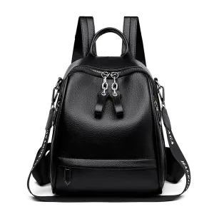 Trendy Soft Leather Unisex  Backpack