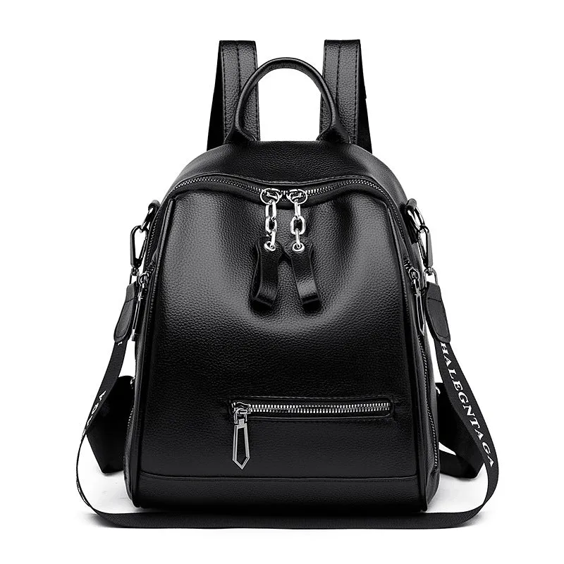 Trendy Soft Leather Unisex  Backpack