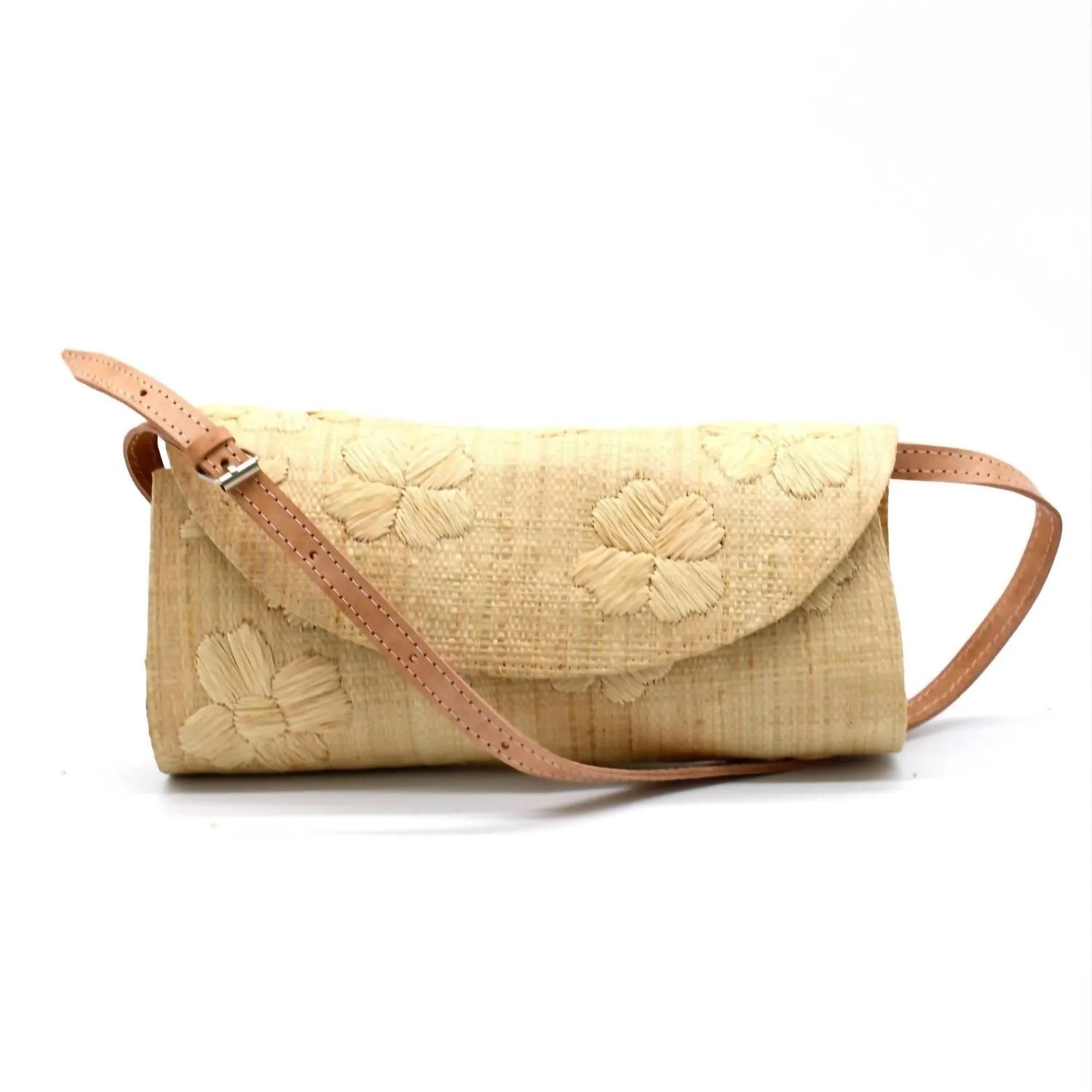 Tulum Embroidered Clutch In Natural