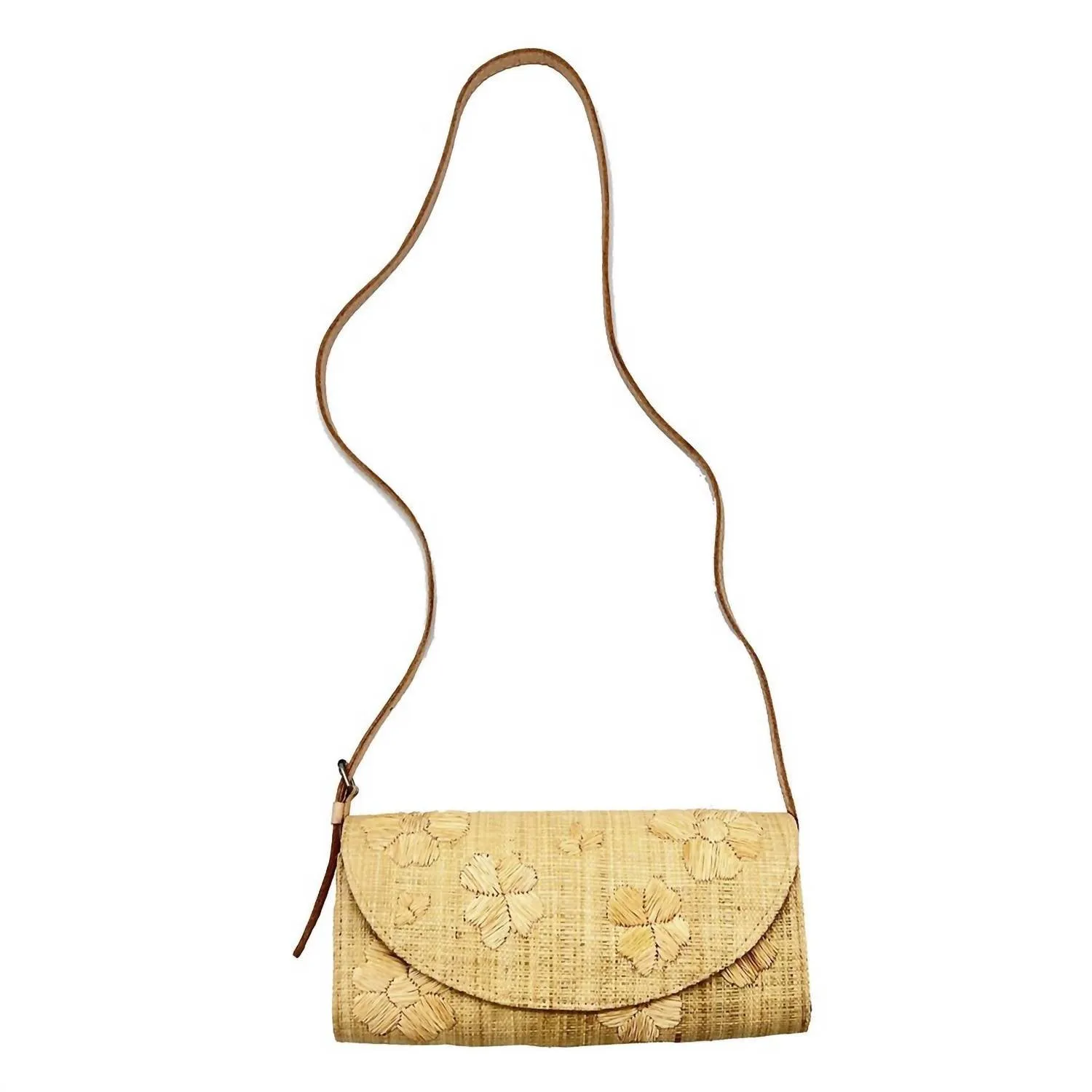 Tulum Embroidered Clutch In Natural