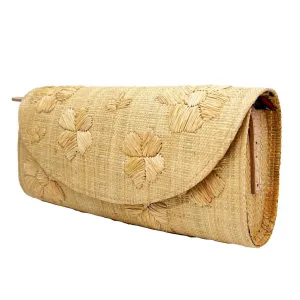 Tulum Embroidered Clutch In Natural
