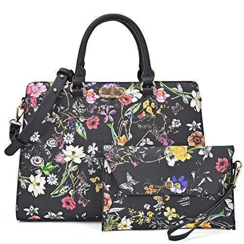 Twist Lock Handbag with Matching Wristlet