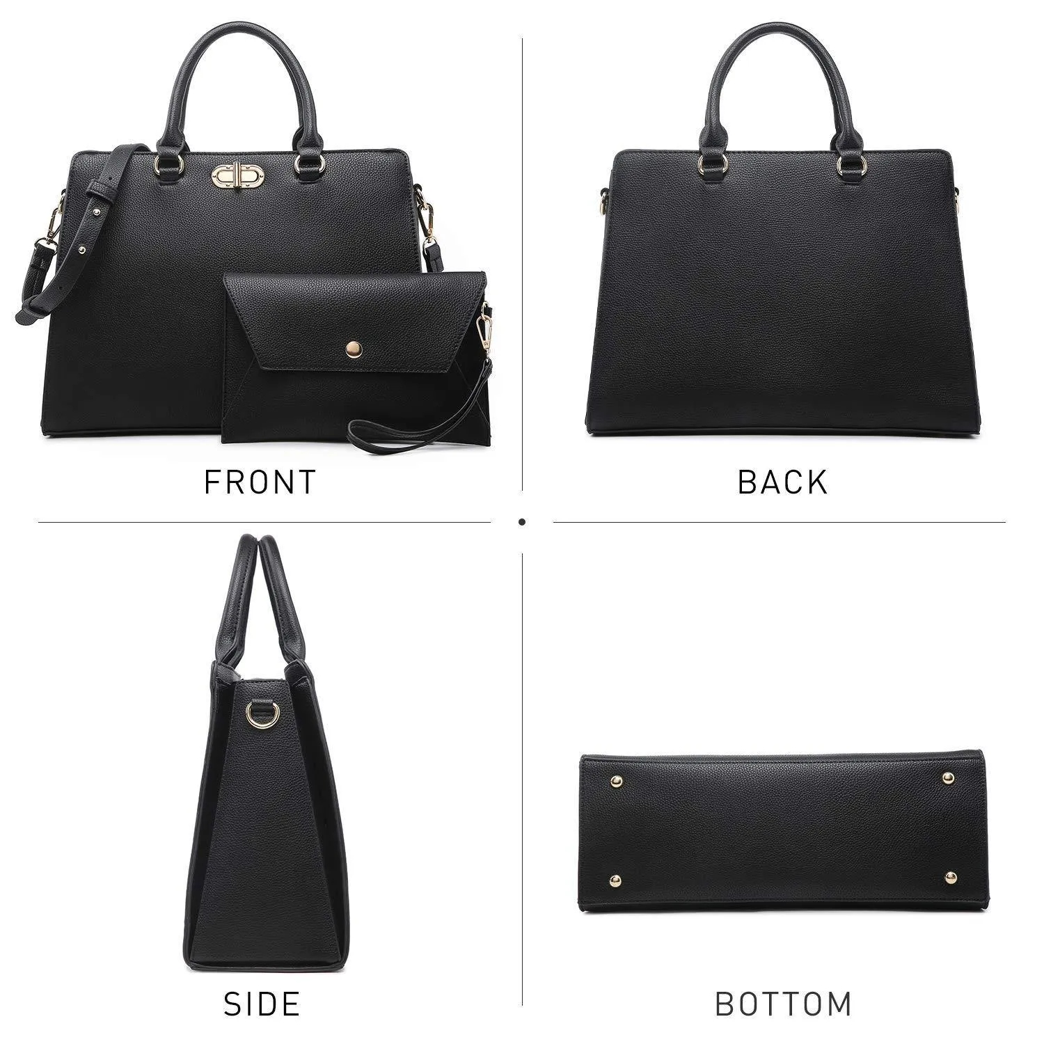 Twist Lock Handbag with Matching Wristlet