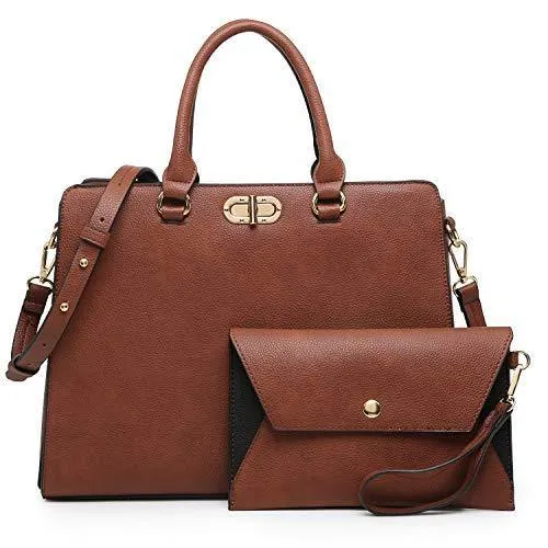 Twist Lock Handbag with Matching Wristlet