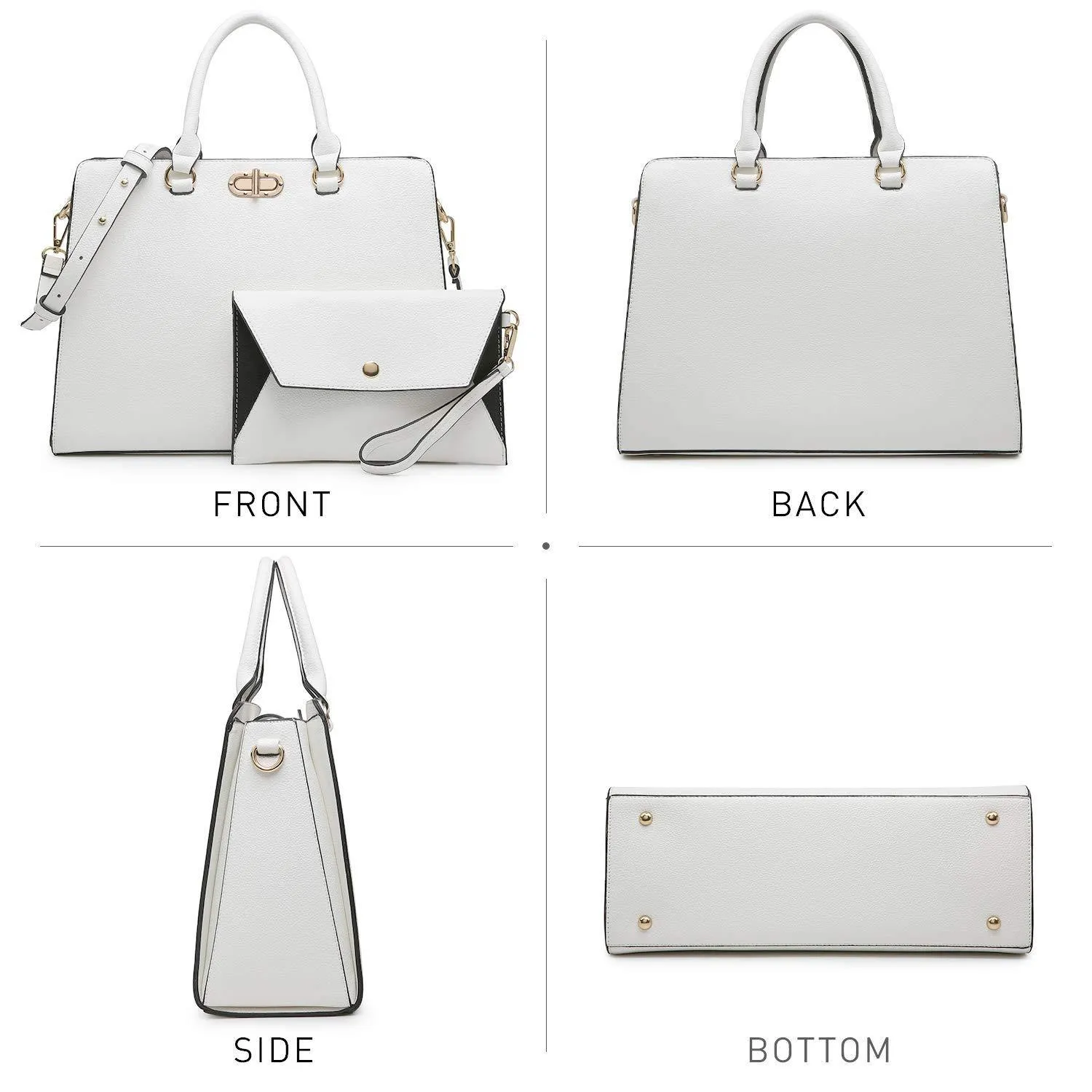 Twist Lock Handbag with Matching Wristlet