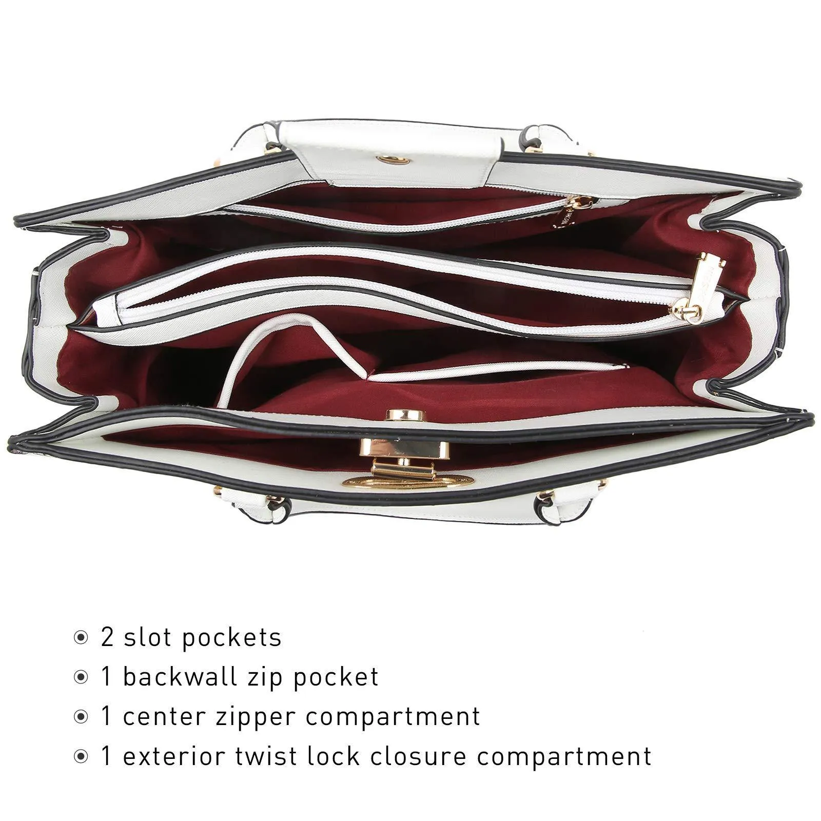 Twist Lock Handbag with Matching Wristlet