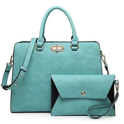 Twist Lock Handbag with Matching Wristlet