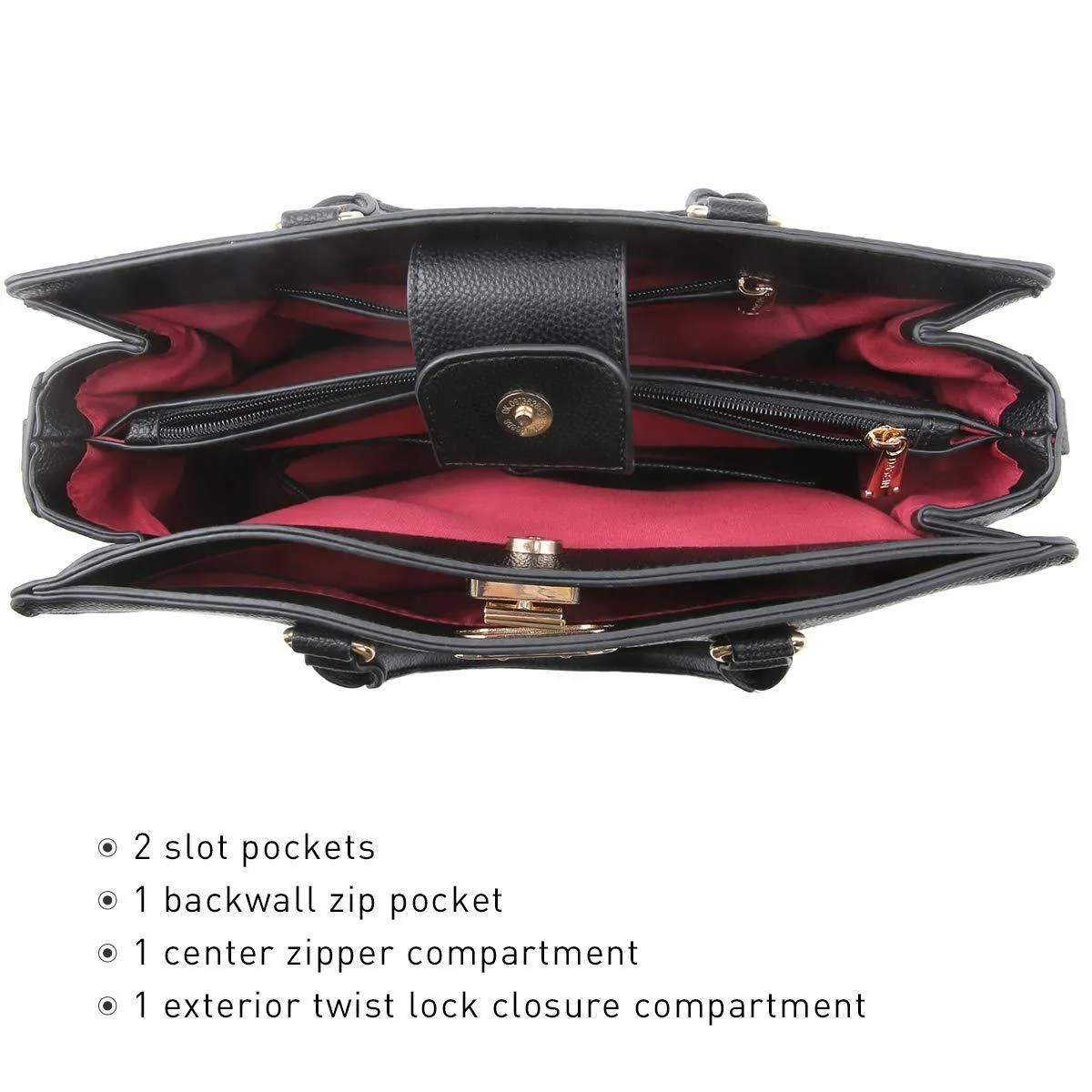 Twist Lock Handbag with Matching Wristlet