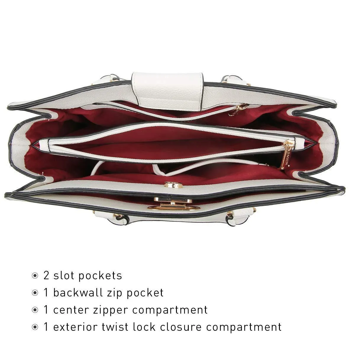 Twist Lock Handbag with Matching Wristlet