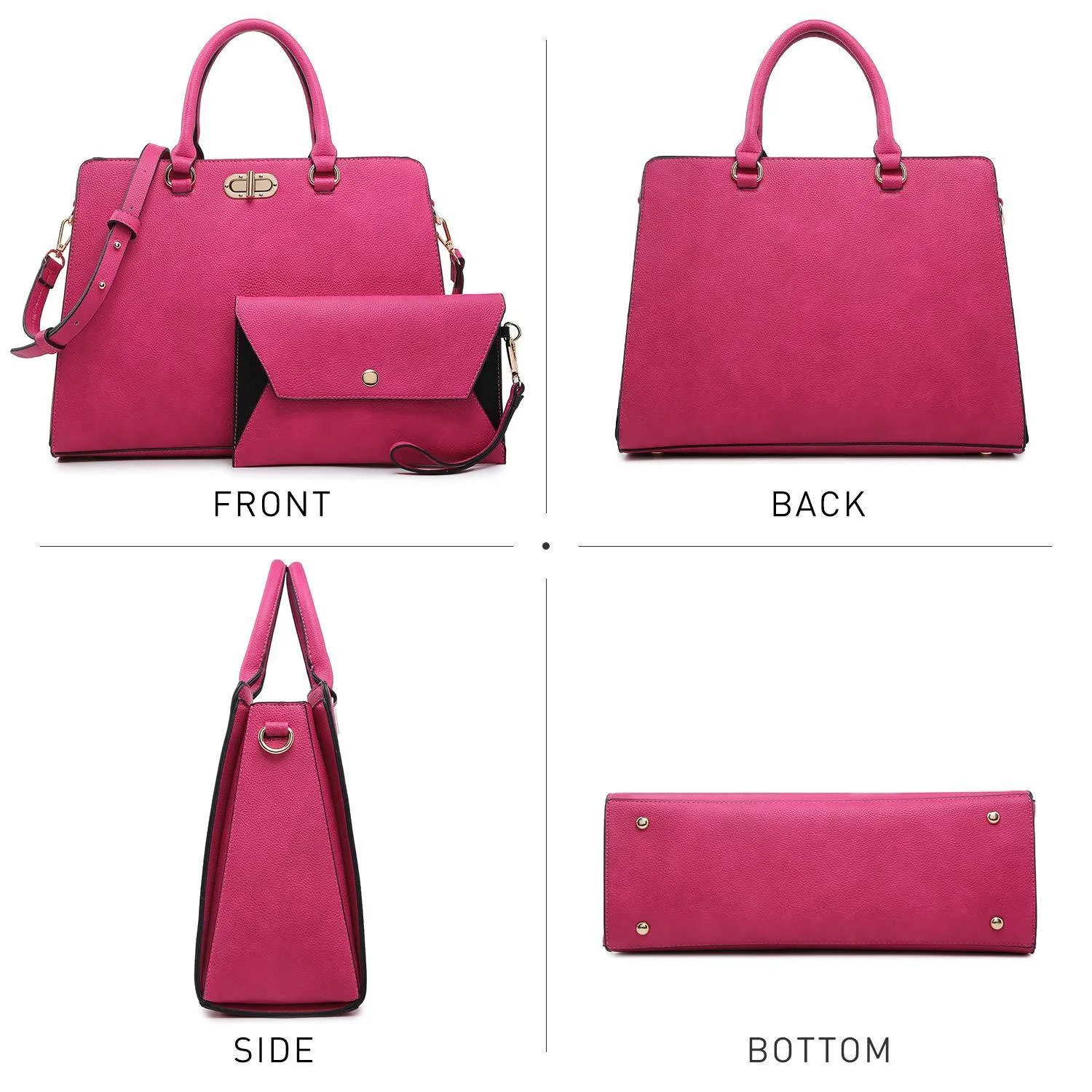 Twist Lock Handbag with Matching Wristlet