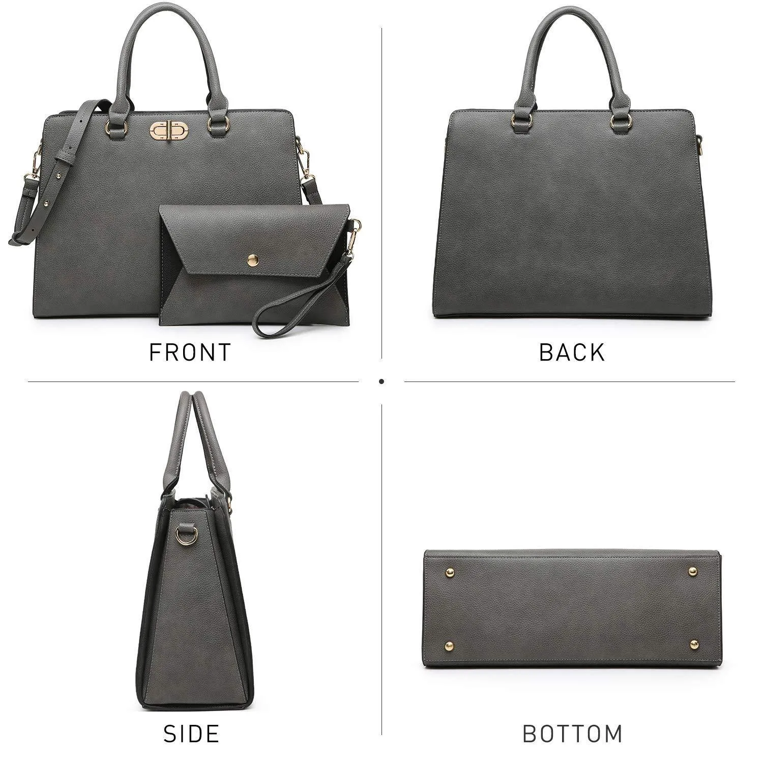 Twist Lock Handbag with Matching Wristlet