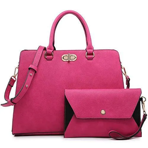 Twist Lock Handbag with Matching Wristlet