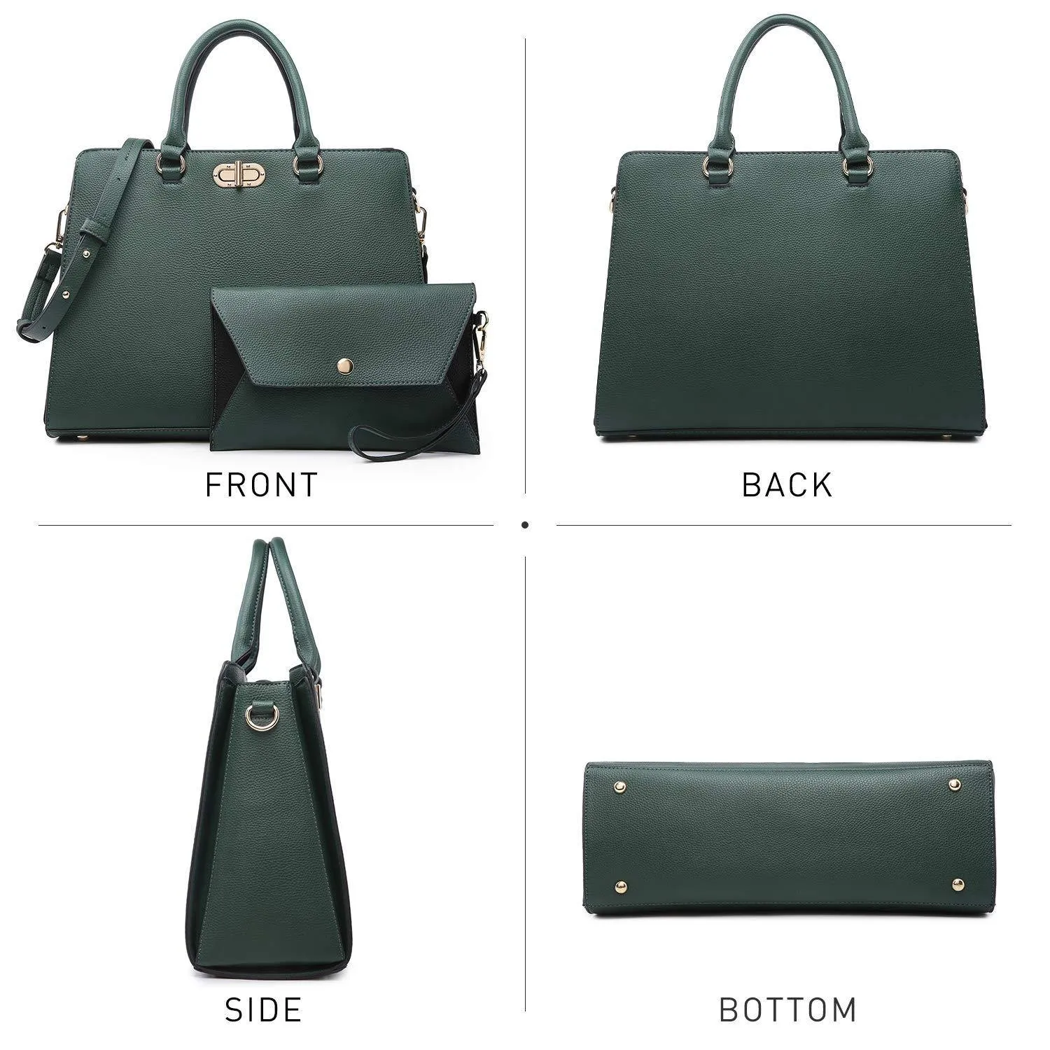Twist Lock Handbag with Matching Wristlet