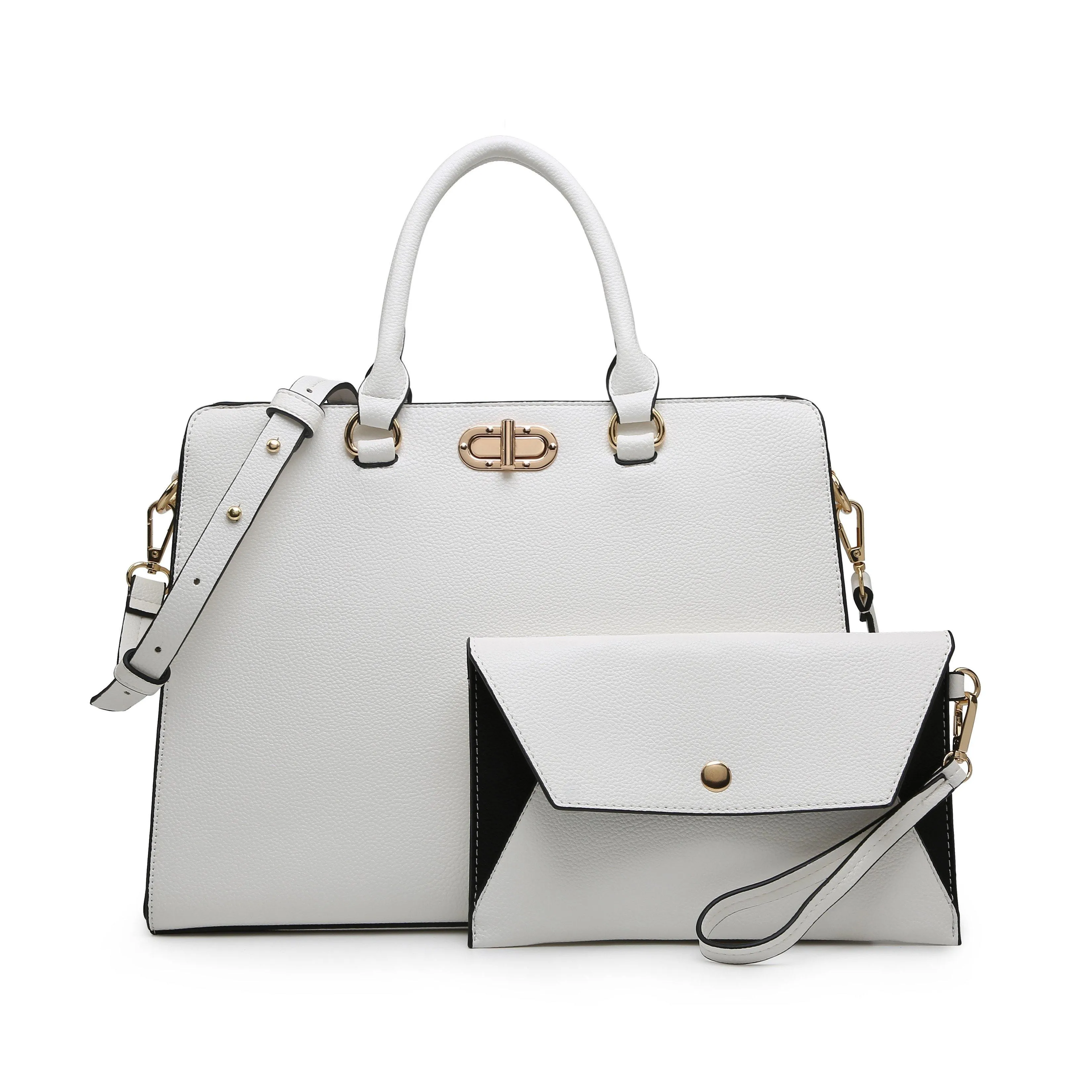 Twist Lock Handbag with Matching Wristlet