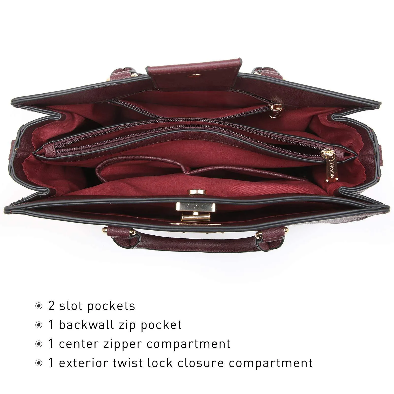 Twist Lock Handbag with Matching Wristlet