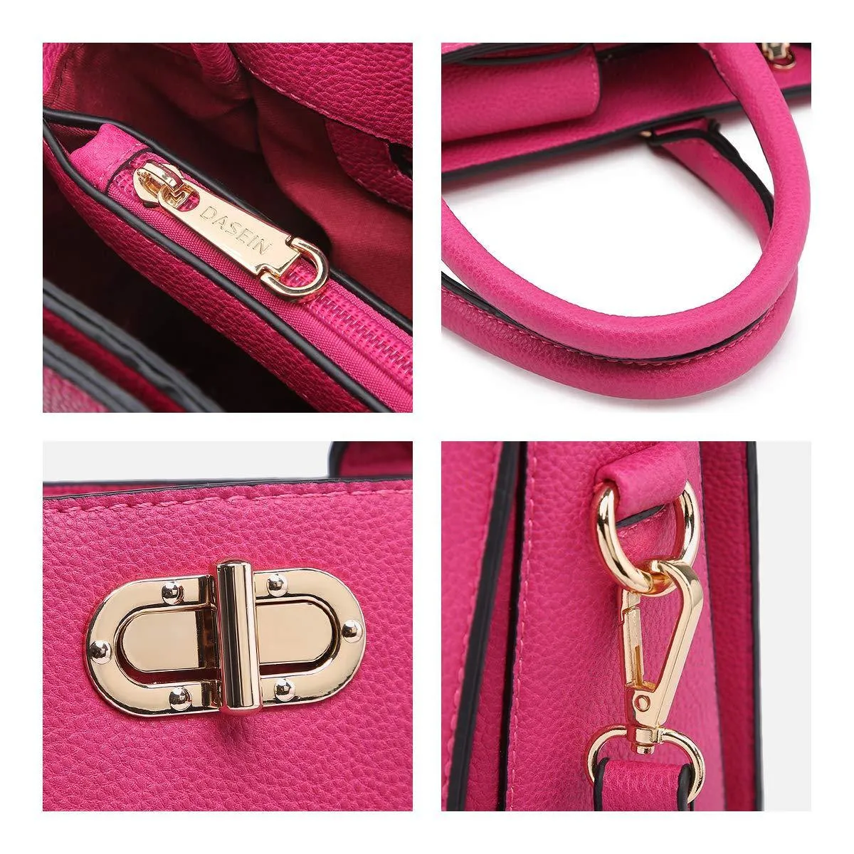 Twist Lock Handbag with Matching Wristlet