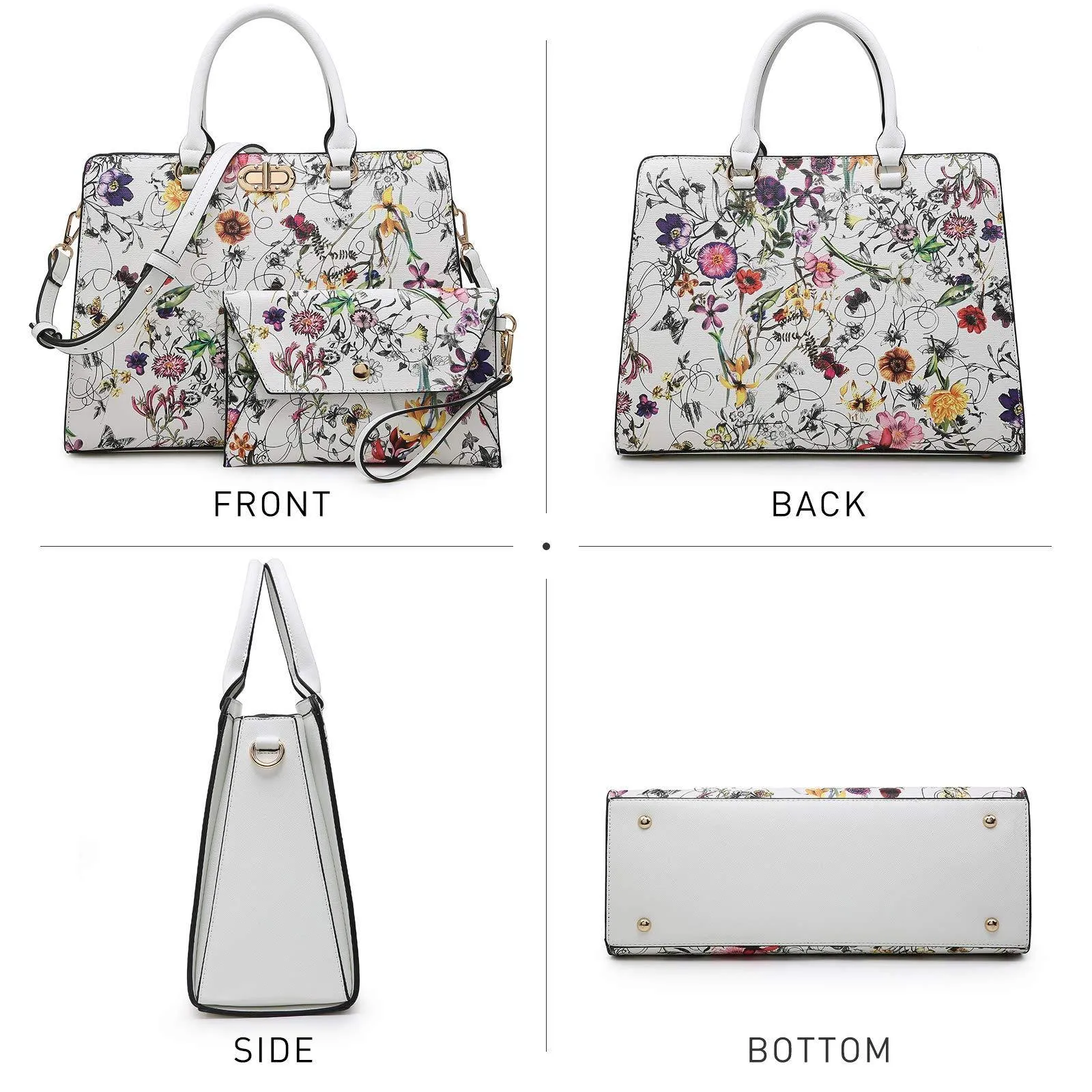 Twist Lock Handbag with Matching Wristlet