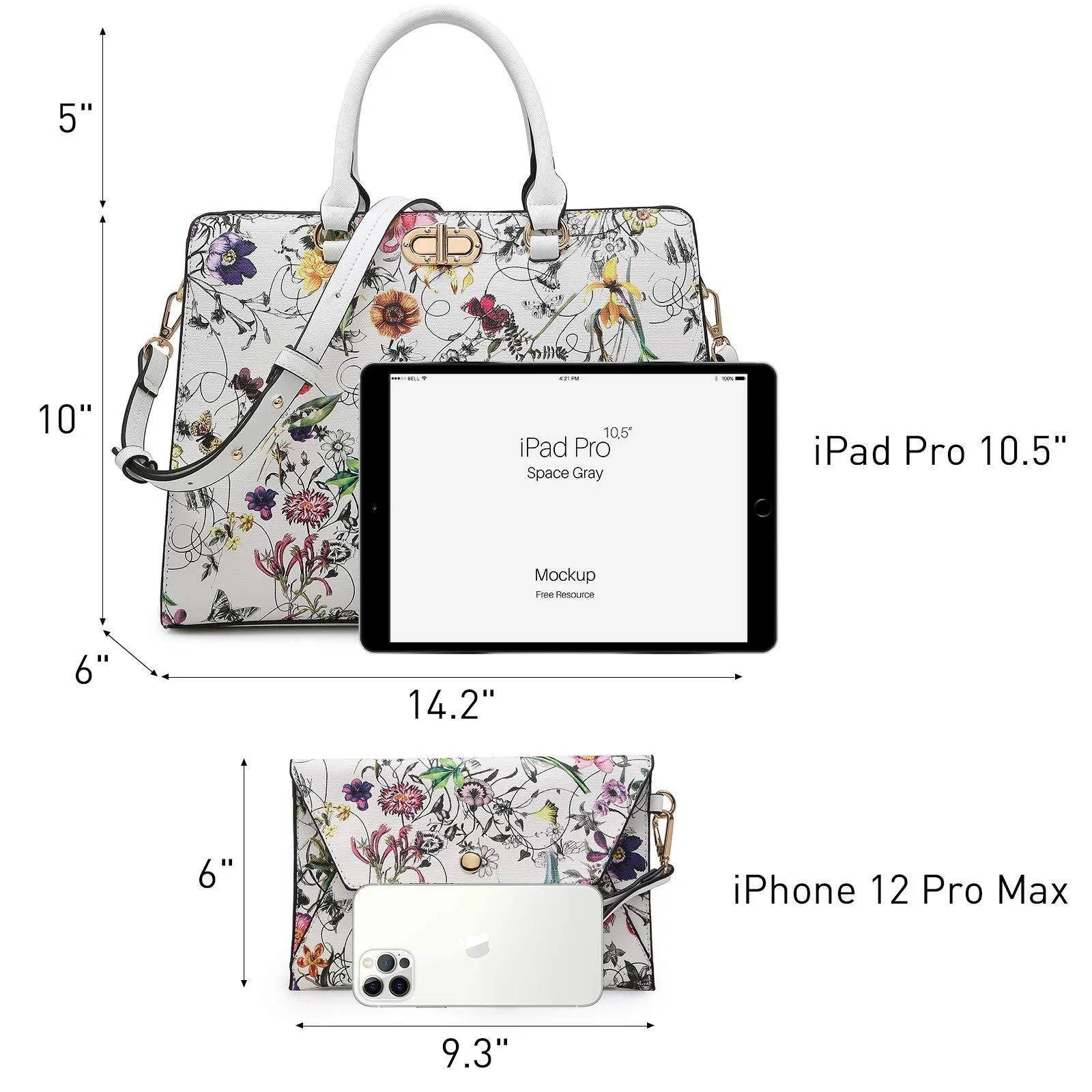 Twist Lock Handbag with Matching Wristlet