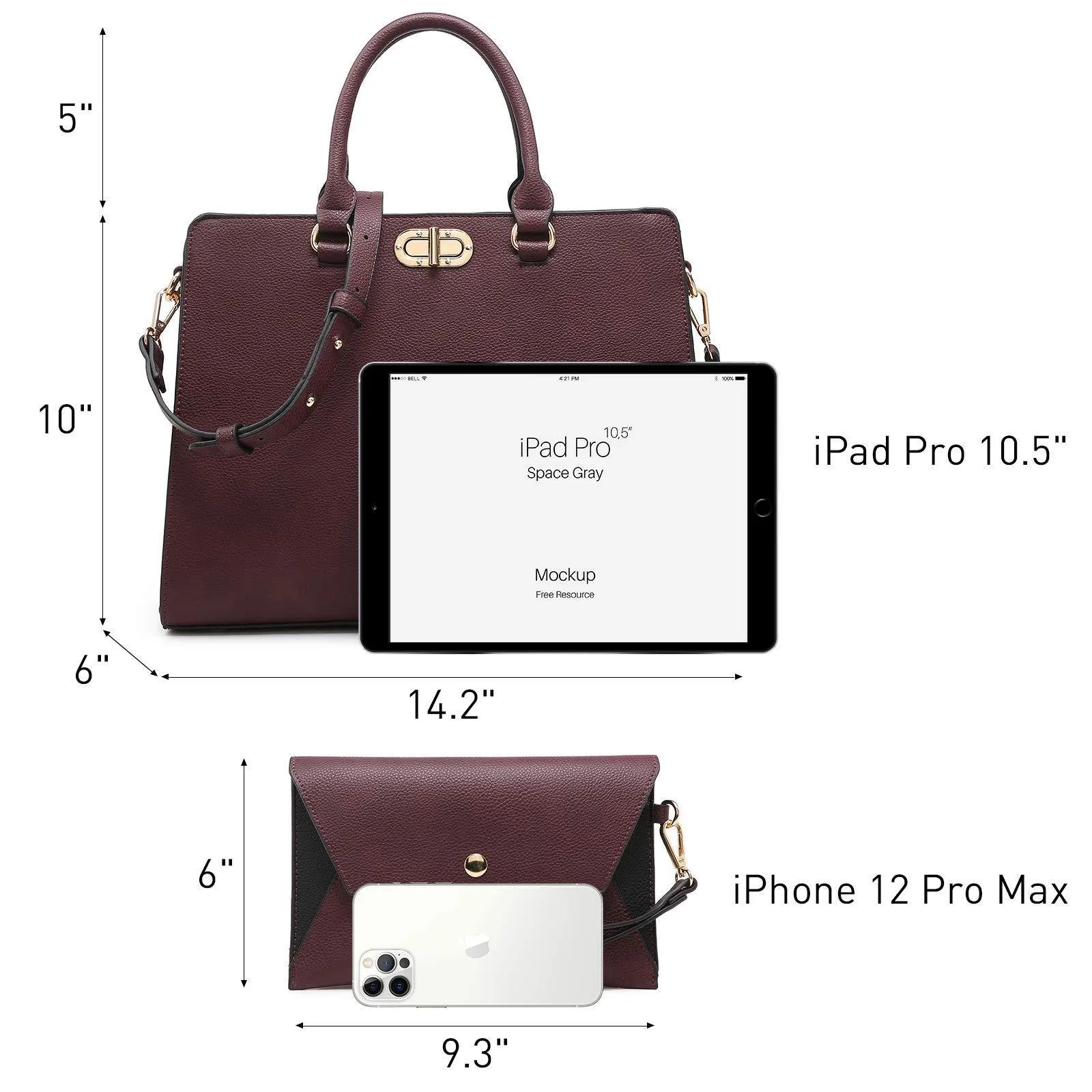 Twist Lock Handbag with Matching Wristlet