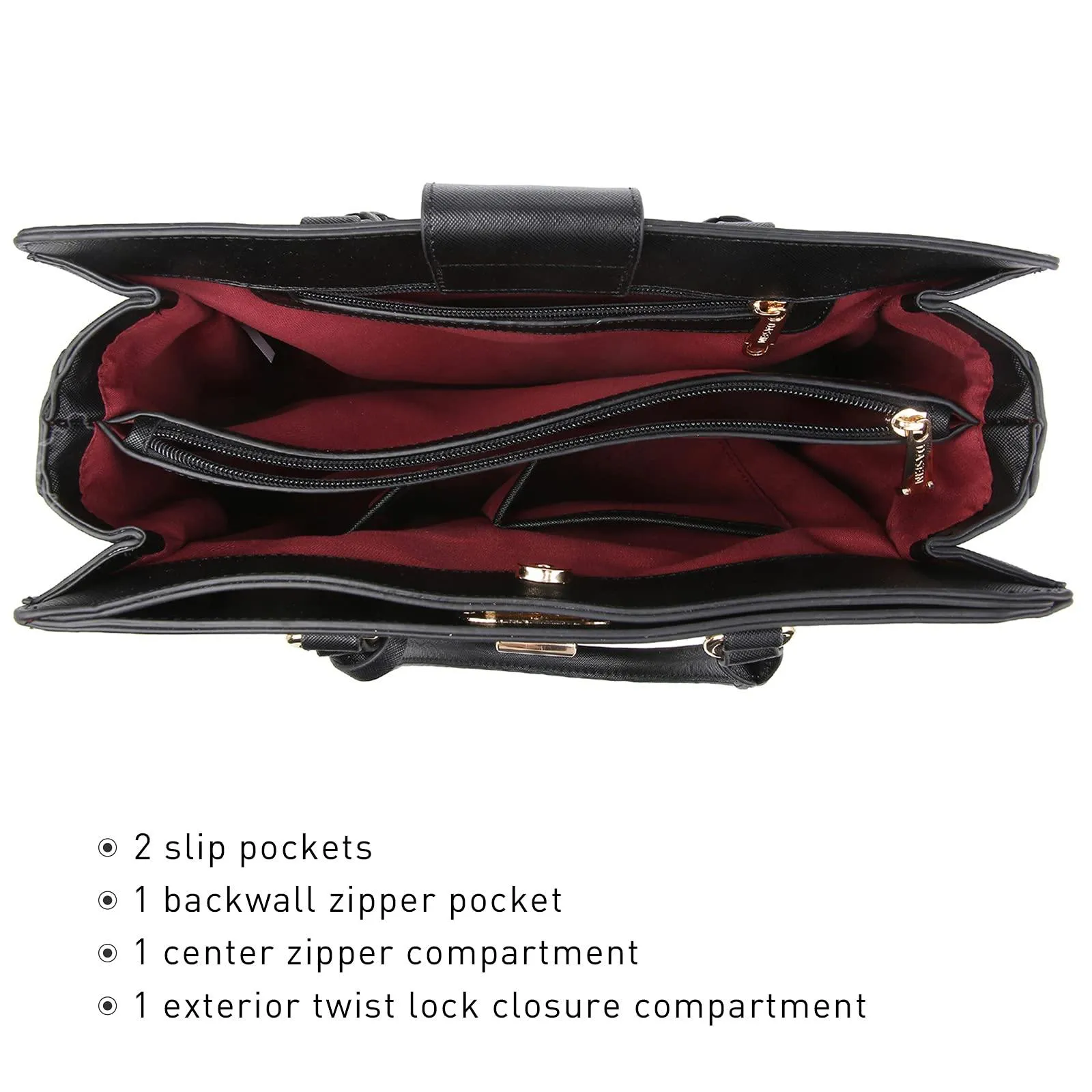 Twist Lock Handbag with Matching Wristlet