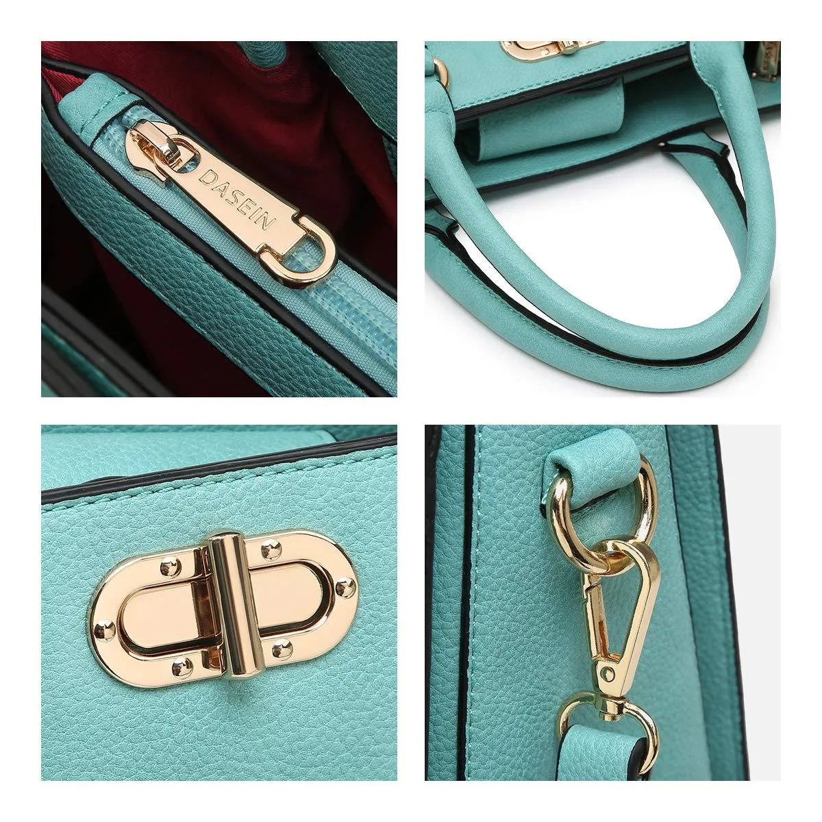 Twist Lock Handbag with Matching Wristlet