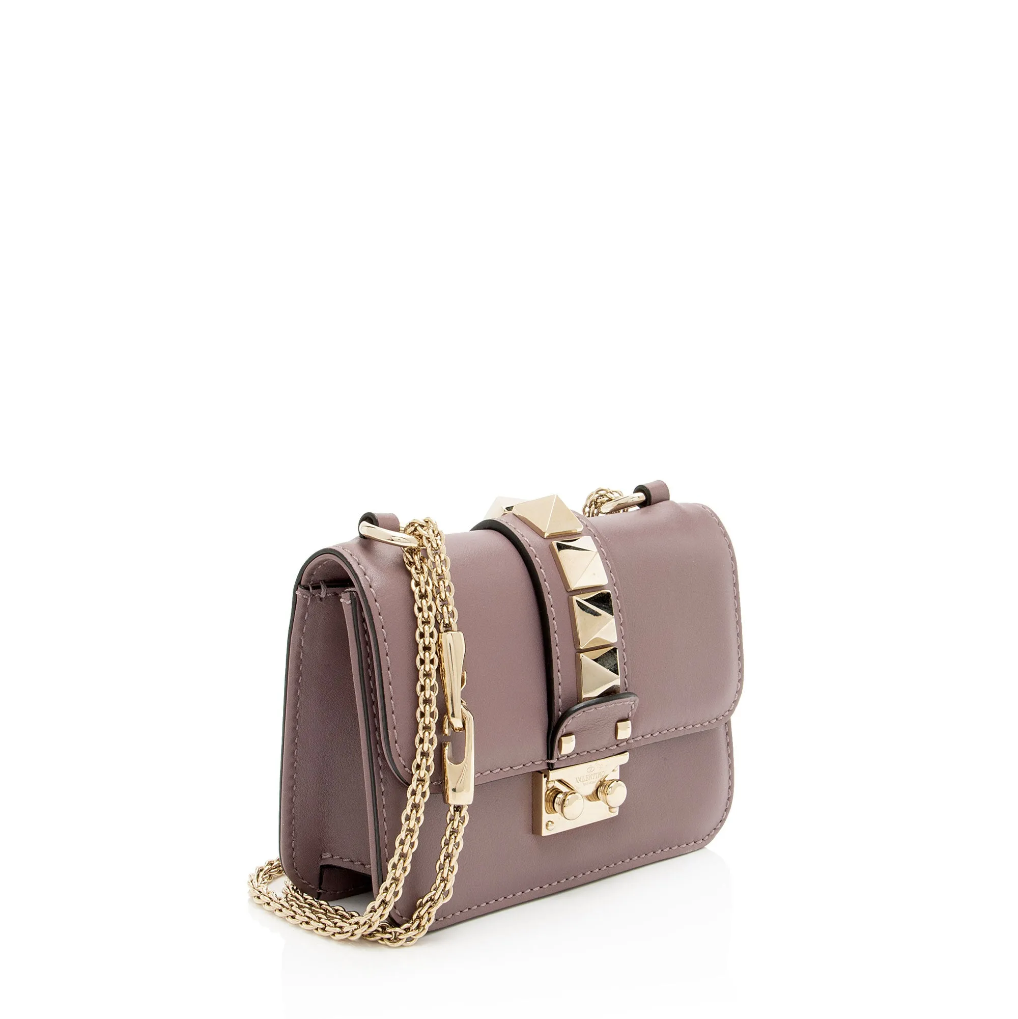 Valentino Leather Glam Lock Mini Shoulder Bag