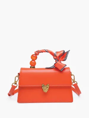 Venice Pearl Crossbody Clutch In Orange