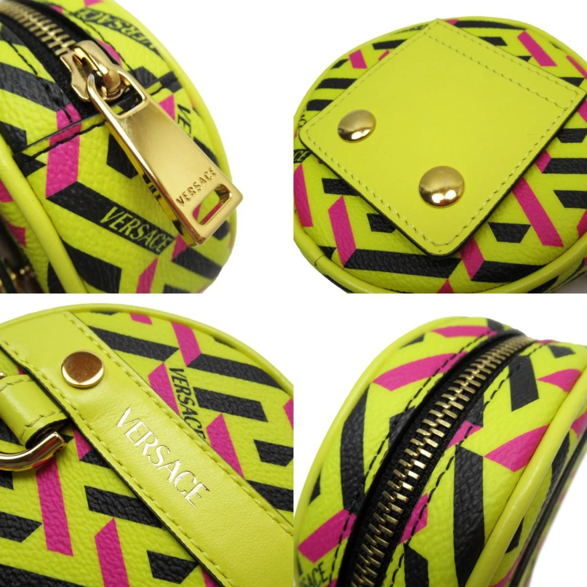 Versace La Greca Canvas Clutch Bag (Pre-Owned)