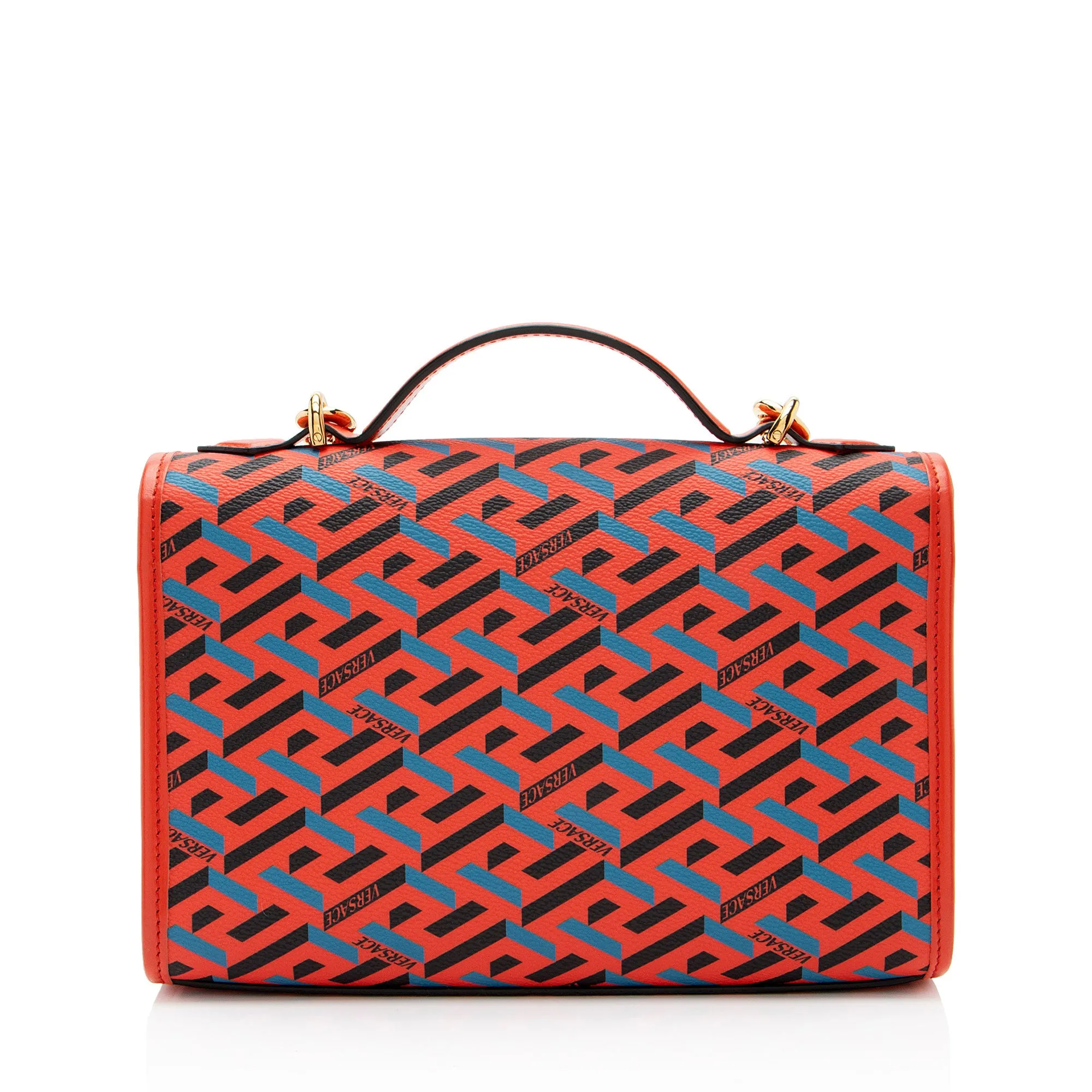 Versace La Greca Coated Canvas Top Handle