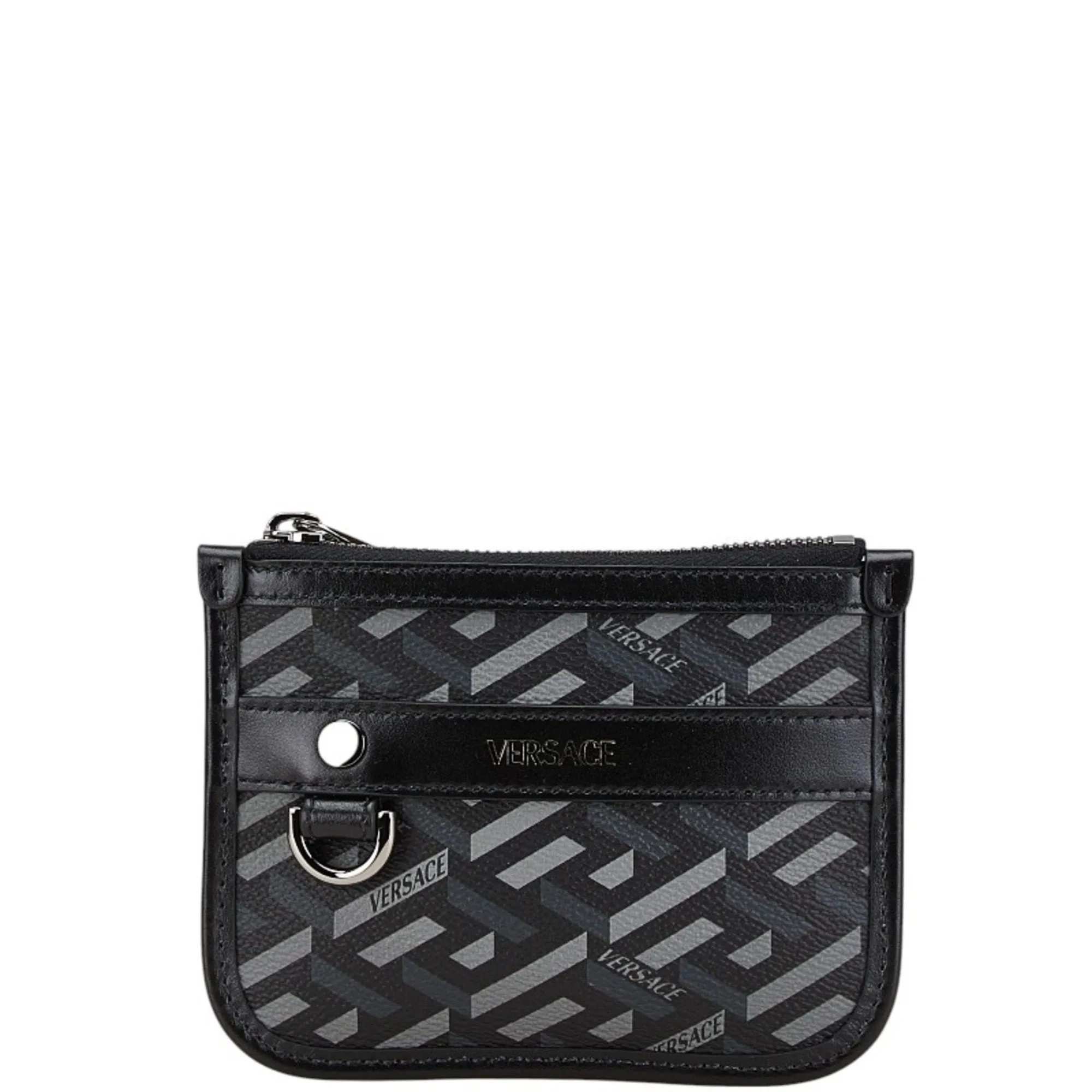 Versace La Greca Leather Clutch Bag (Pre-Owned)