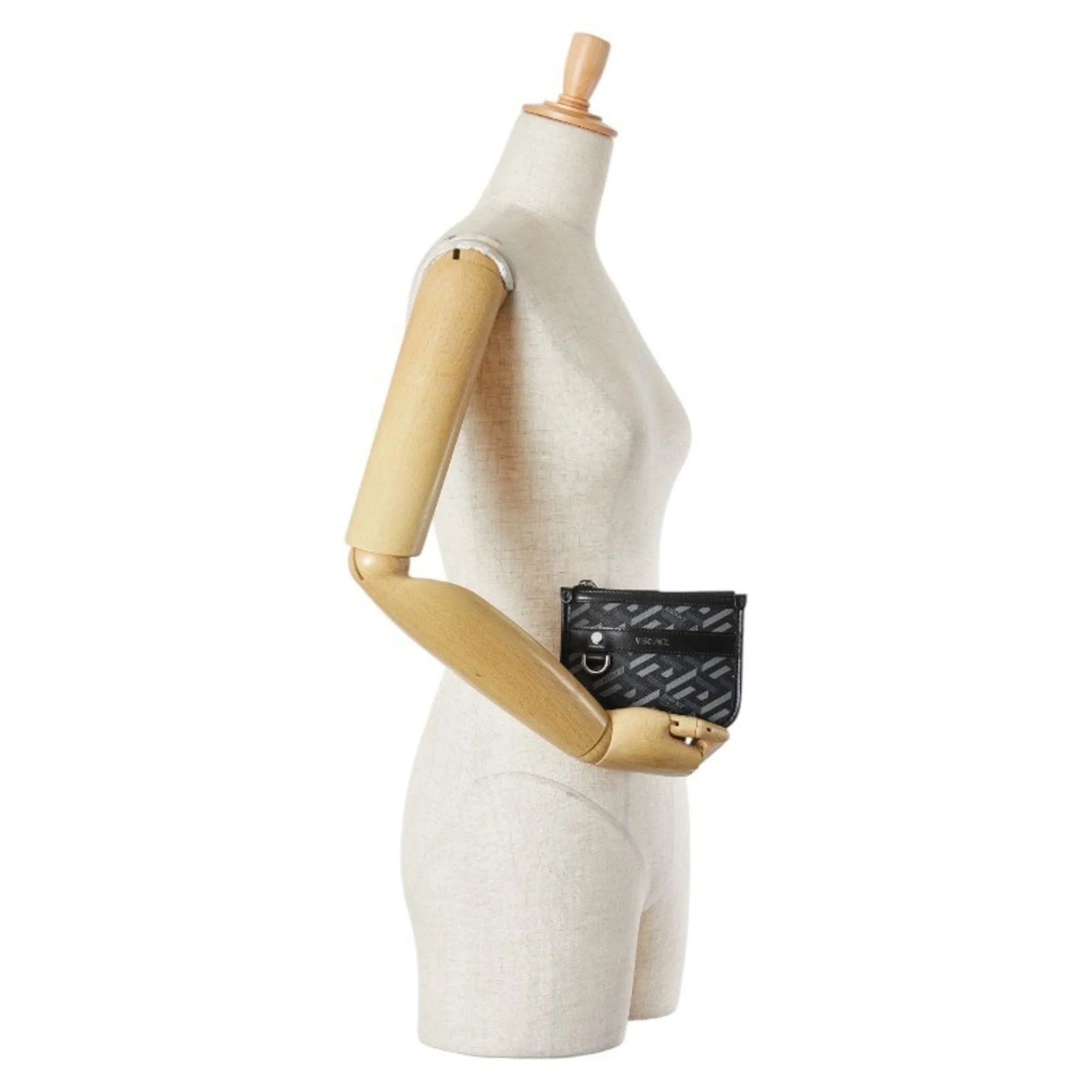 Versace La Greca Leather Clutch Bag (Pre-Owned)