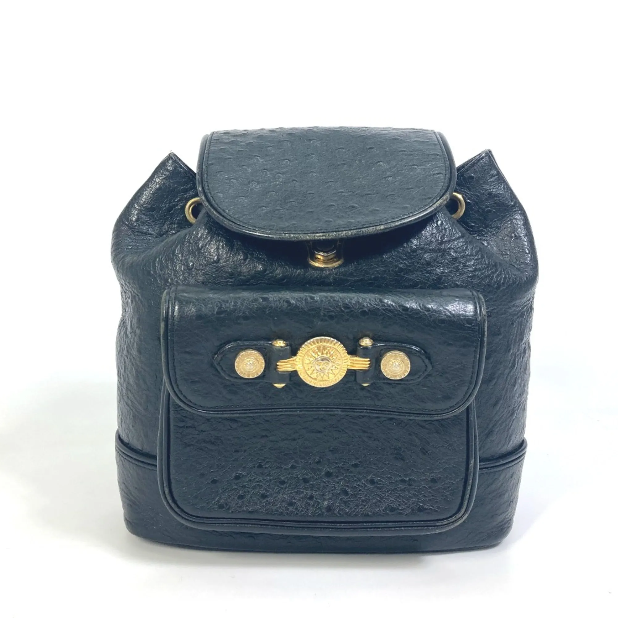Versace  Leather Backpack (Pre-Owned)