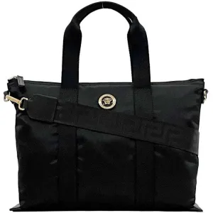 Versace Nylon Leather Tote Bag (Pre-Owned)