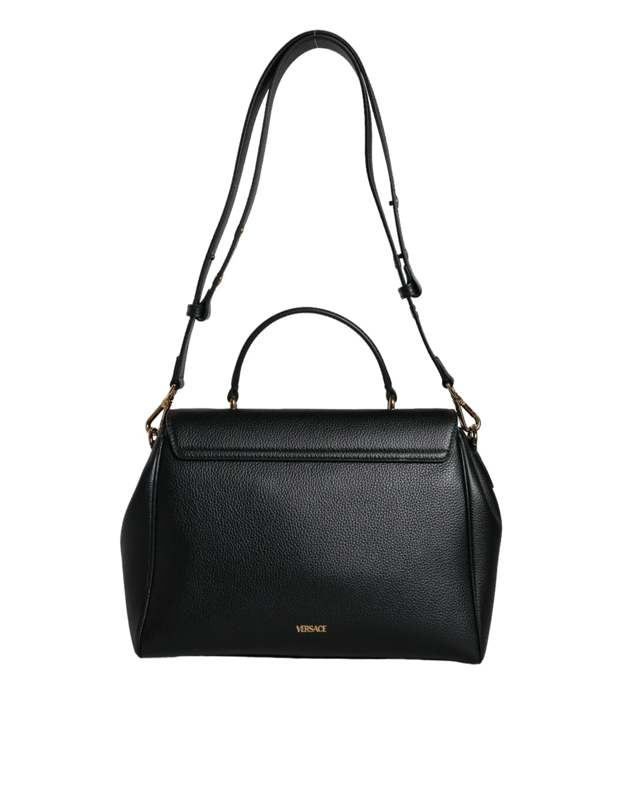 Versace  Top Handle Grainy Calfskin Leather Crossbody Women's Bag