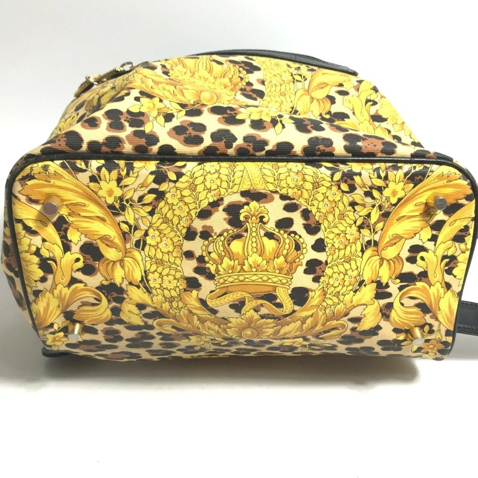Versace  yellow Pvc Leather Backpack (Pre-Owned)