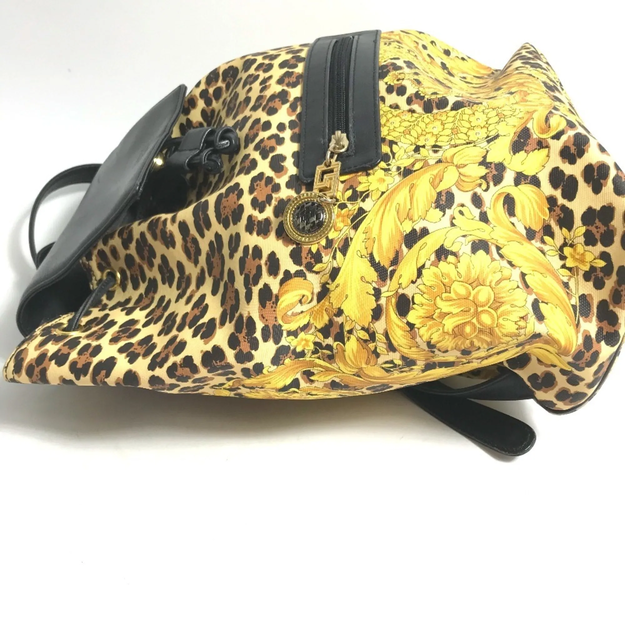 Versace  yellow Pvc Leather Backpack (Pre-Owned)