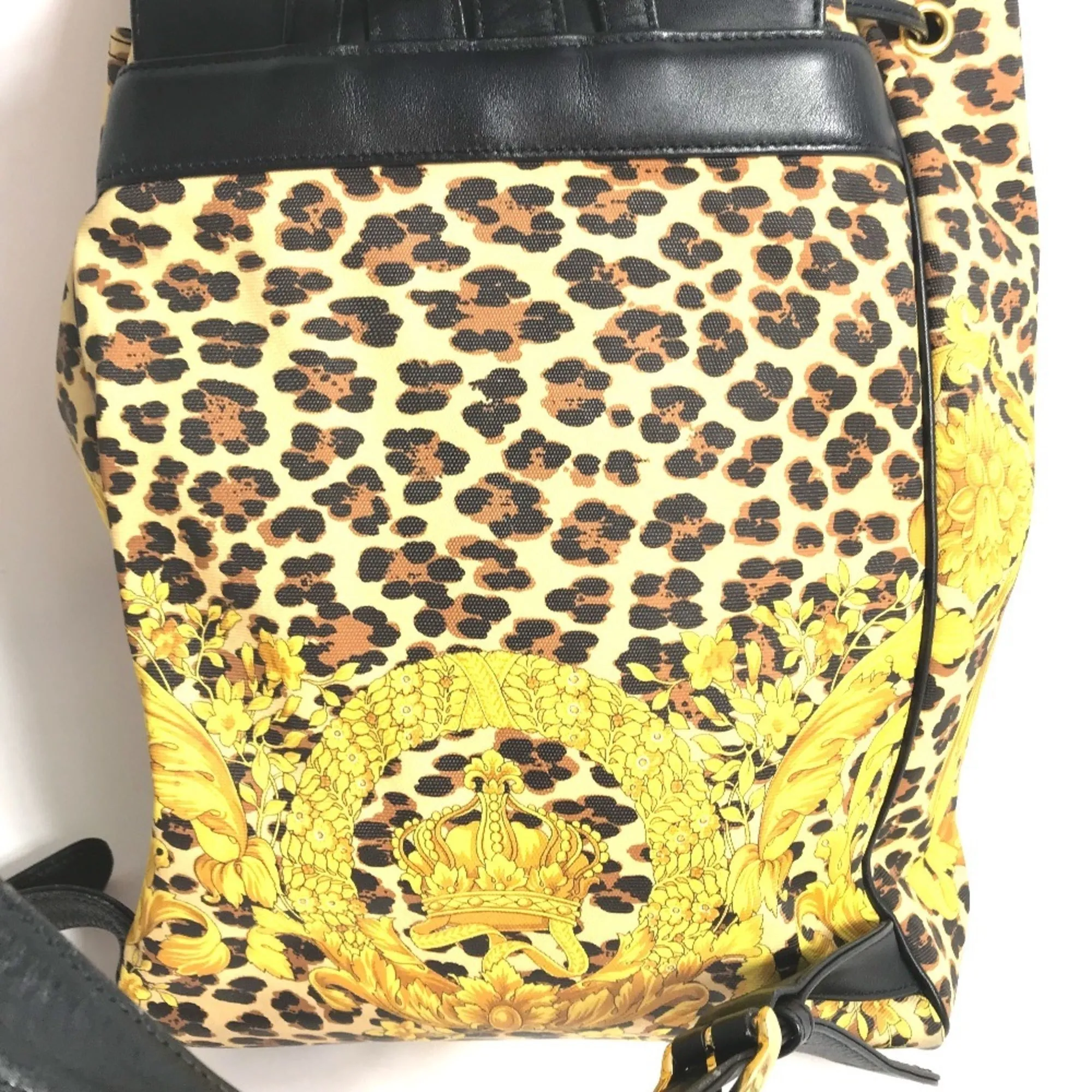 Versace  yellow Pvc Leather Backpack (Pre-Owned)
